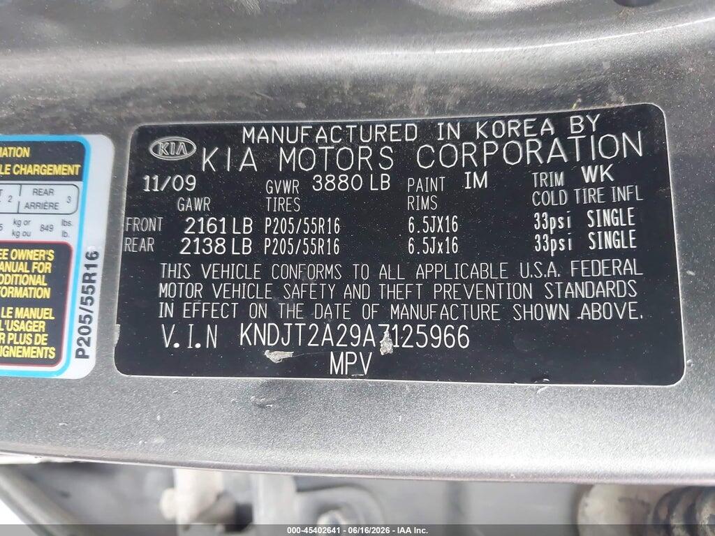 KNDJT2A29A7125966 2010 KIA SOUL photo no. 9