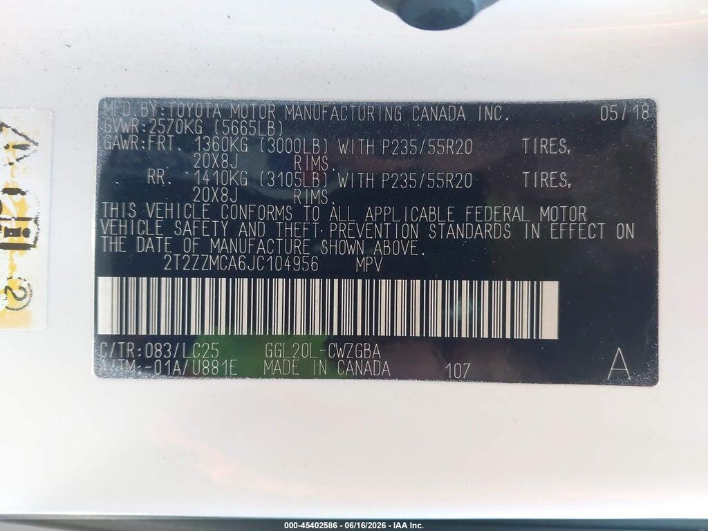 2T2ZZMCA6JC104956 2018 LEXUS RX 350 photo no. 9