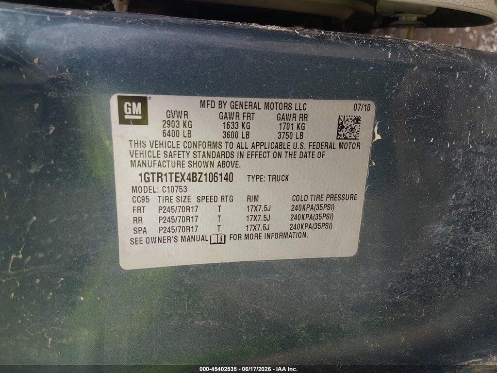 1GTR1VE02BZ399034 2011 GMC SIERRA 1500 photo no. 9