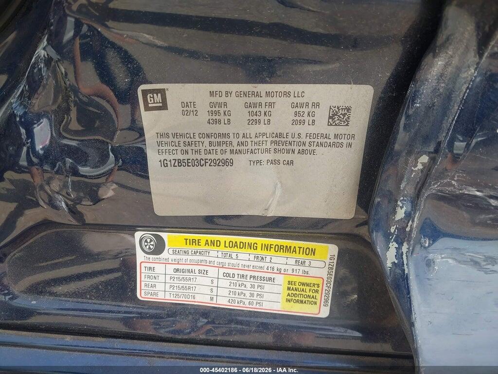 1G1ZB5E03CF292969 2012 CHEVROLET MALIBU photo no. 9