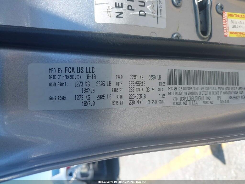 1C4PJLDB0LD505011 2020 JEEP CHEROKEE photo no. 9