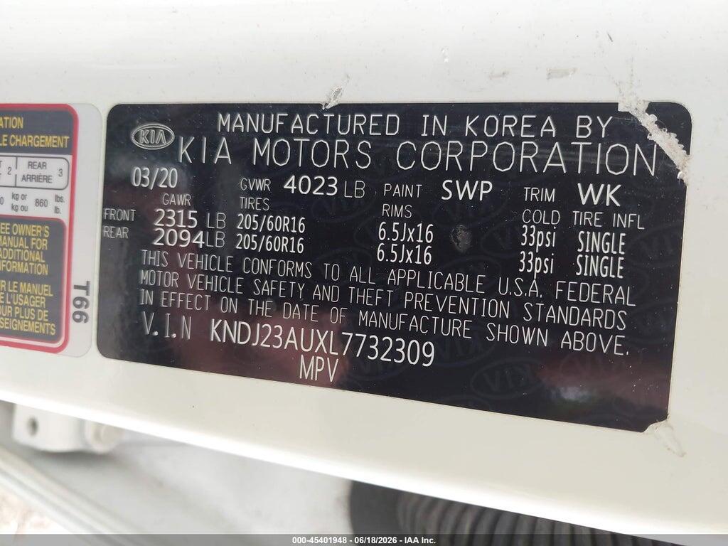 KNDJ23AUXL7732309 2020 KIA SOUL photo no. 9