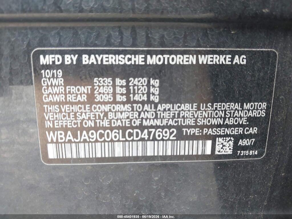 WBAJA9C06LCD47692 2020 BMW 530E photo no. 9