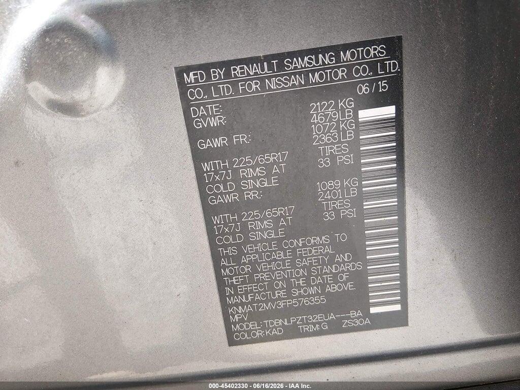 KNMAT2MV3FP576355 2015 NISSAN ROGUE photo no. 9