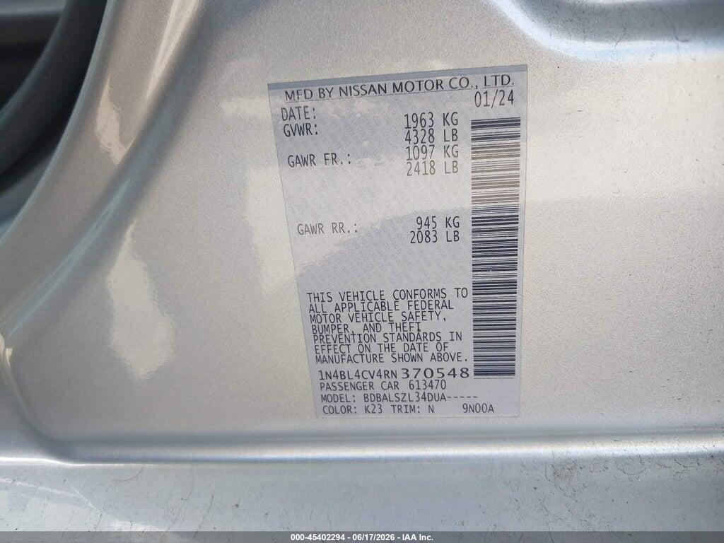 1N4BL4CV4RN370548 2024 NISSAN ALTIMA photo no. 9