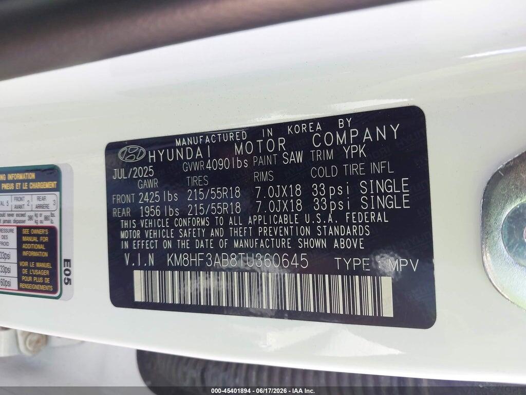 KM8HF3AB8TU360645 2026 HYUNDAI KONA photo no. 9