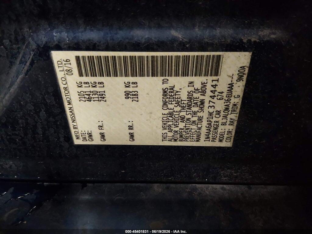 1N4AA6AP1HC374441 2017 NISSAN MAXIMA photo no. 9