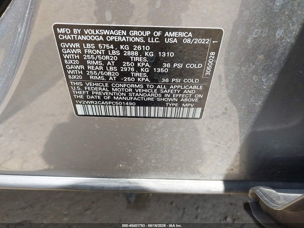 1V2WR2CA5PC501490 2023 VOLKSWAGEN ATLAS photo no. 9
