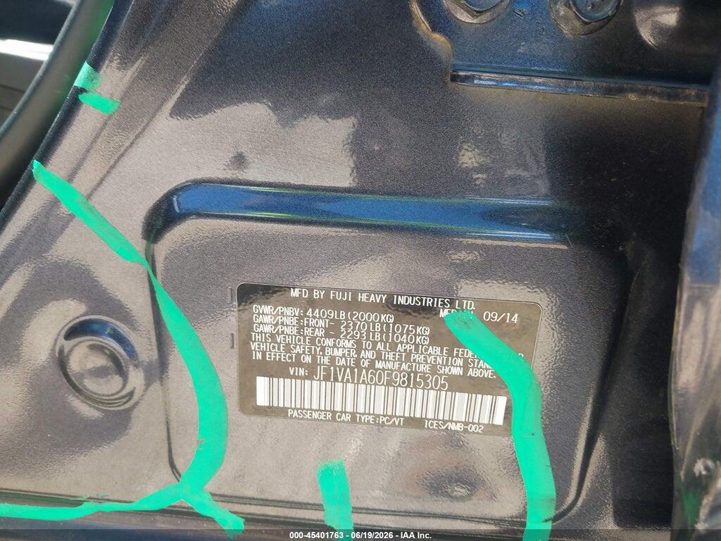 JF1VA1A60F9815305 2015 SUBARU WRX photo no. 9