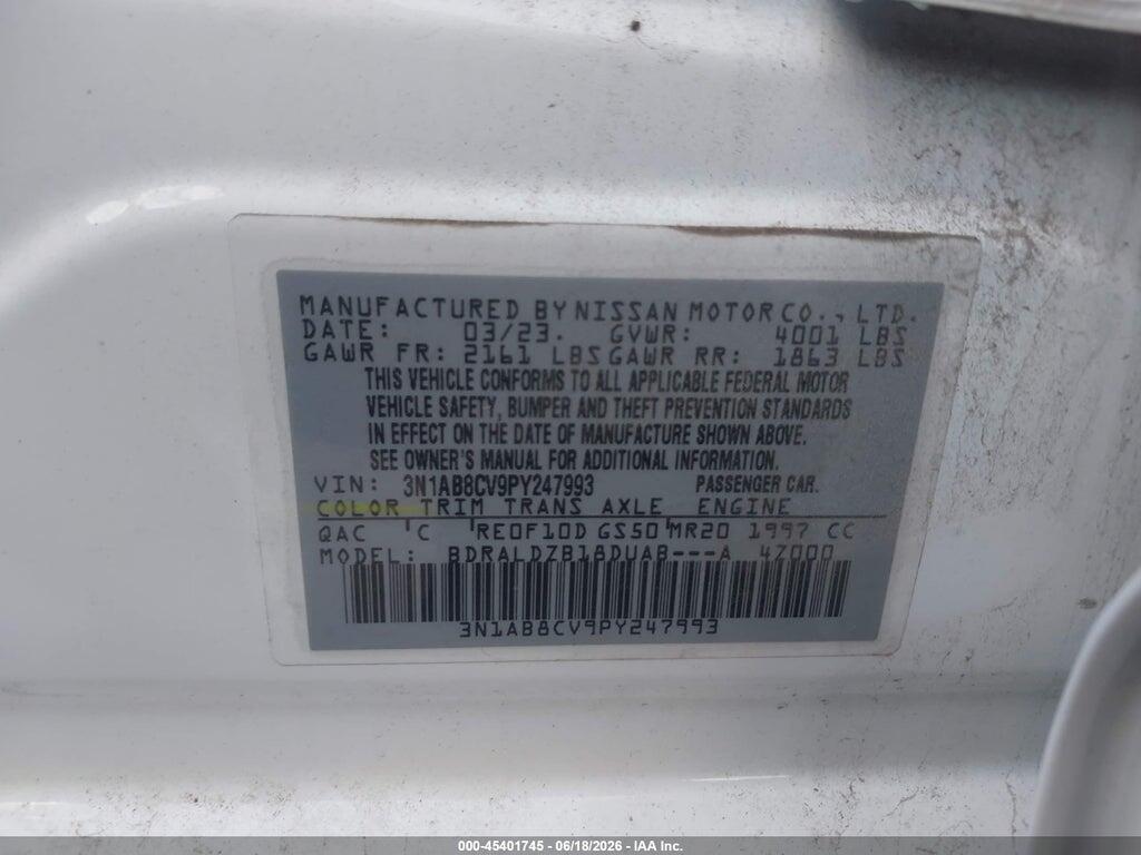 3N1AB8CV9PY247993 2023 NISSAN SENTRA photo no. 9