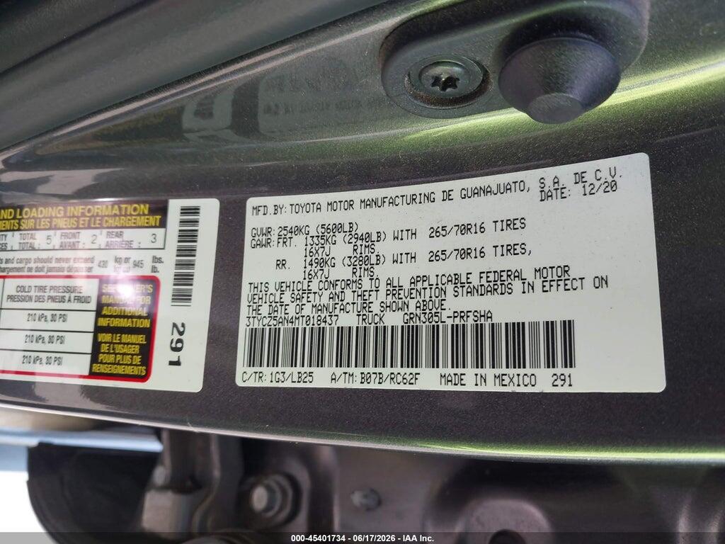 3TYCZ5AN4MT018437 2021 TOYOTA TACOMA photo no. 9
