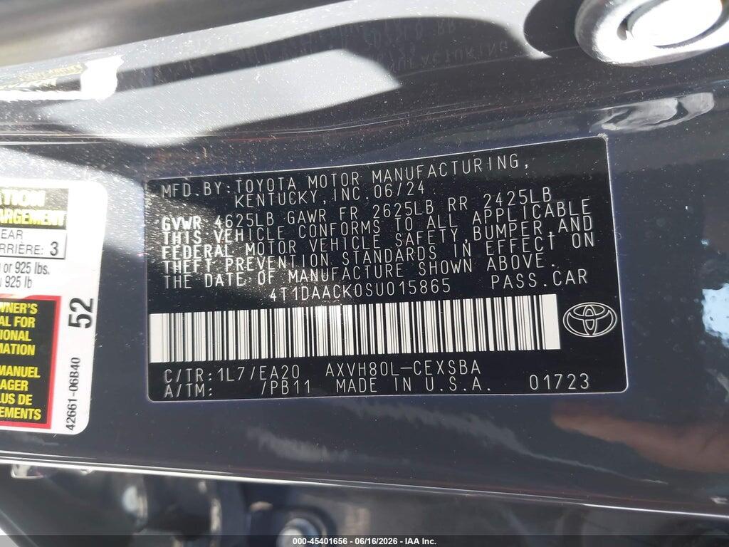 4T1DAACK0SU015865 2025 TOYOTA CAMRY photo no. 9