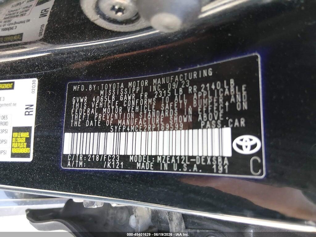 5YFP4MCE2RP169599 2024 TOYOTA COROLLA photo no. 9