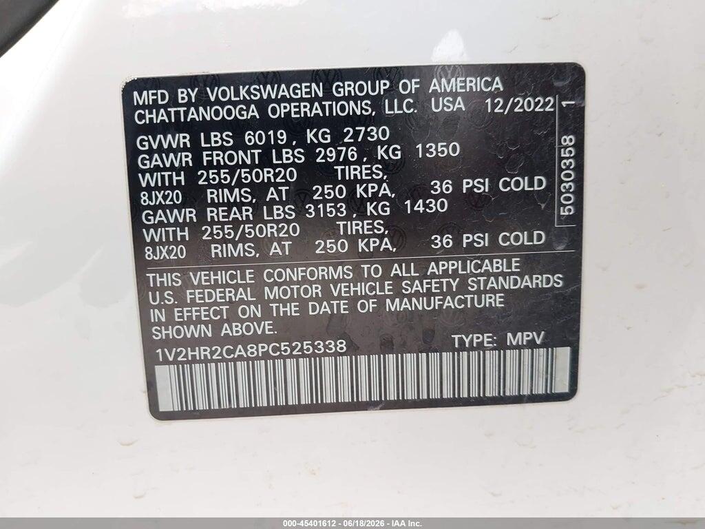 1V2HR2CA8PC525338 2023 VOLKSWAGEN ATLAS photo no. 9