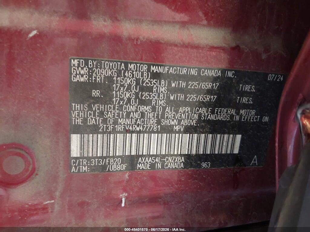 2T3F1RFV4RW477781 2024 TOYOTA RAV4 photo no. 9