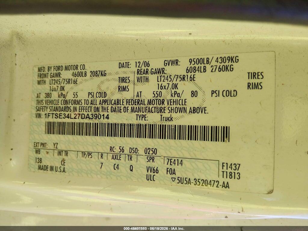 1FTSE34L27DA39014 2007 FORD E-350 SUPER DUTY photo no. 9