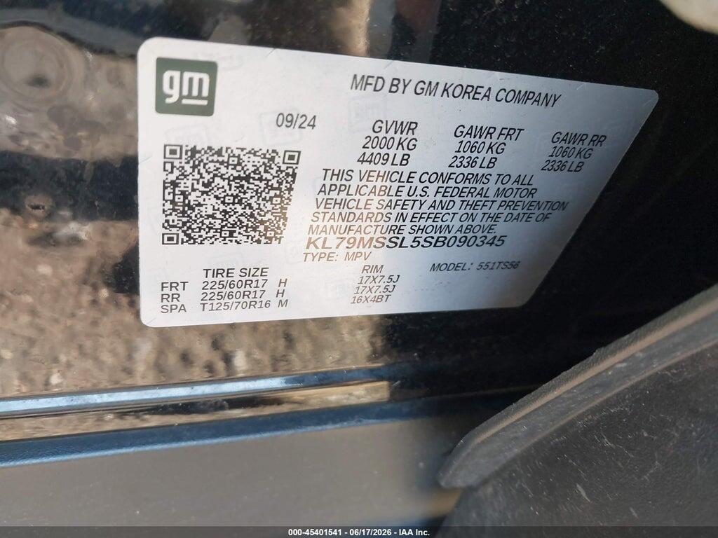 KL79MSSL5SB090345 2025 CHEVROLET TRAILBLAZER photo no. 9