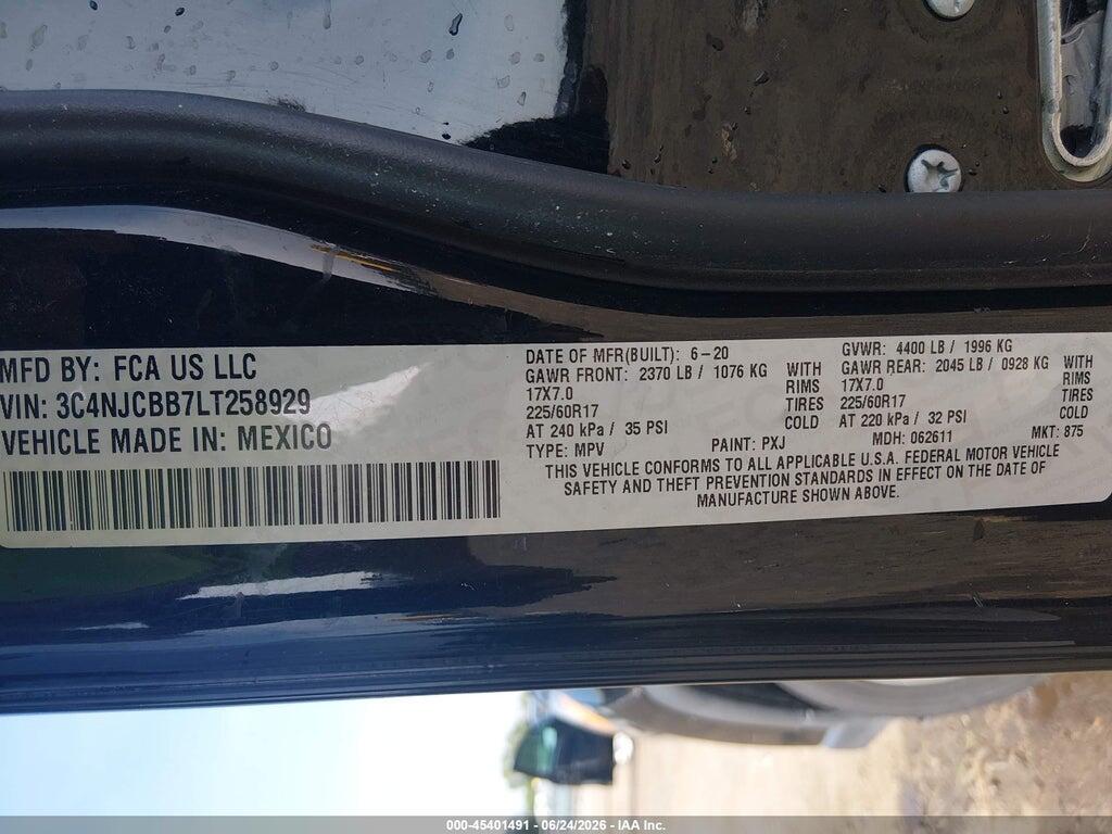 3C4NJCBB7LT258929 2020 JEEP COMPASS photo no. 9