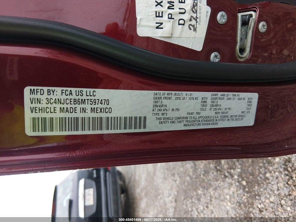 3C4NJCEB6MT597470 2021 JEEP COMPASS photo no. 9