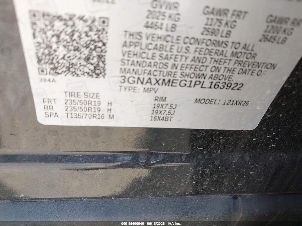 3GNAXMEG1PL163922 2023 CHEVROLET EQUINOX photo no. 9