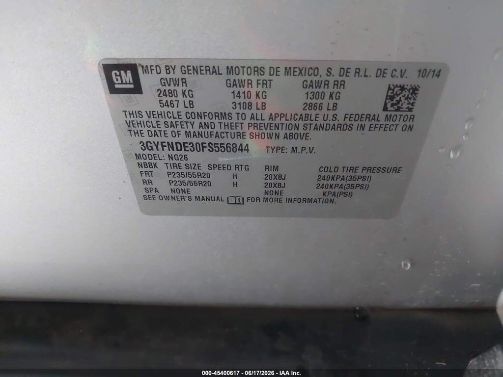 3GYFNDE30FS556844 2015 CADILLAC SRX photo no. 9
