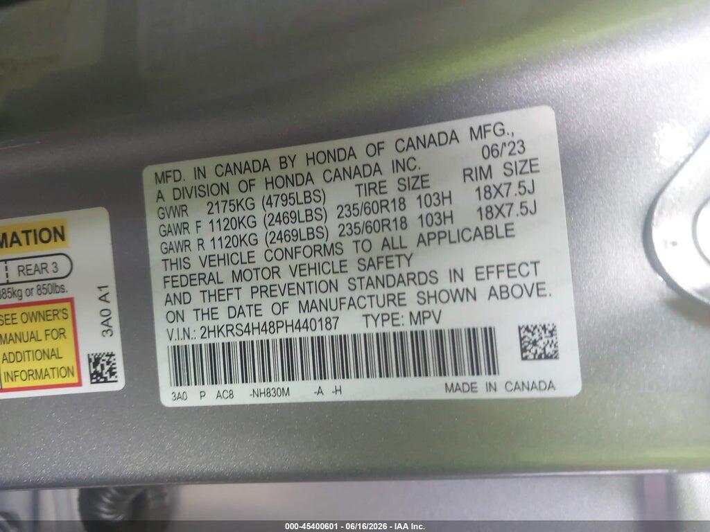 2HKRS4H48PH440187 2023 HONDA CR-V photo no. 9