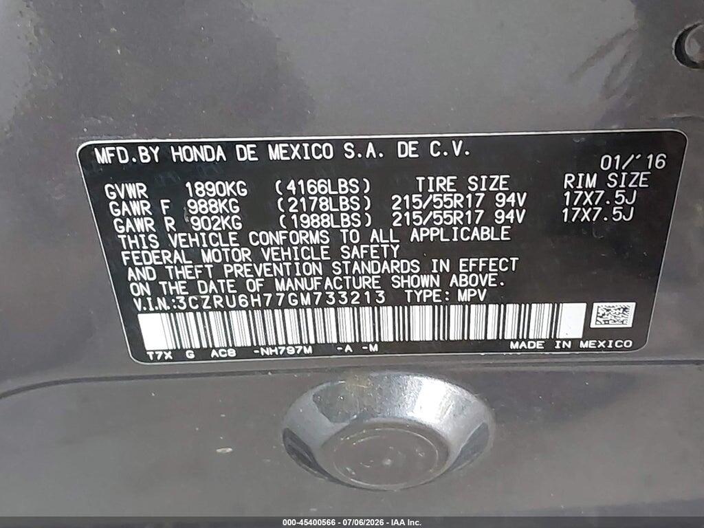 3CZRU6H77GM733213 2016 HONDA HR-V photo no. 9