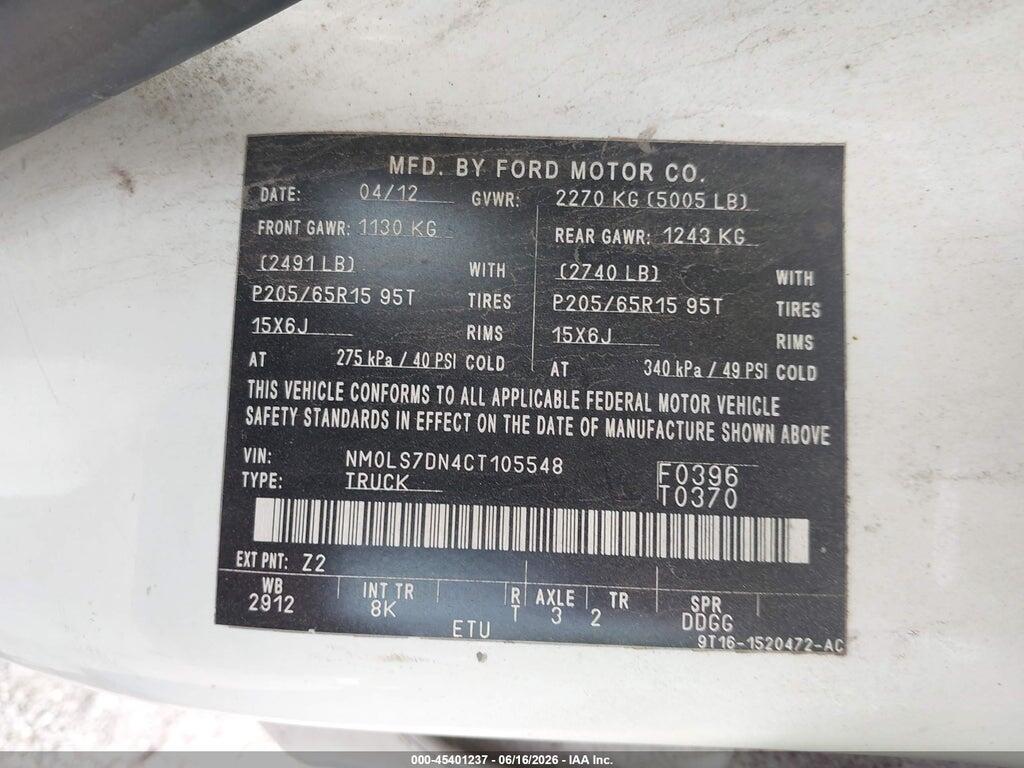 NM0LS7DN4CT105548 2012 FORD TRANSIT CONNECT photo no. 9