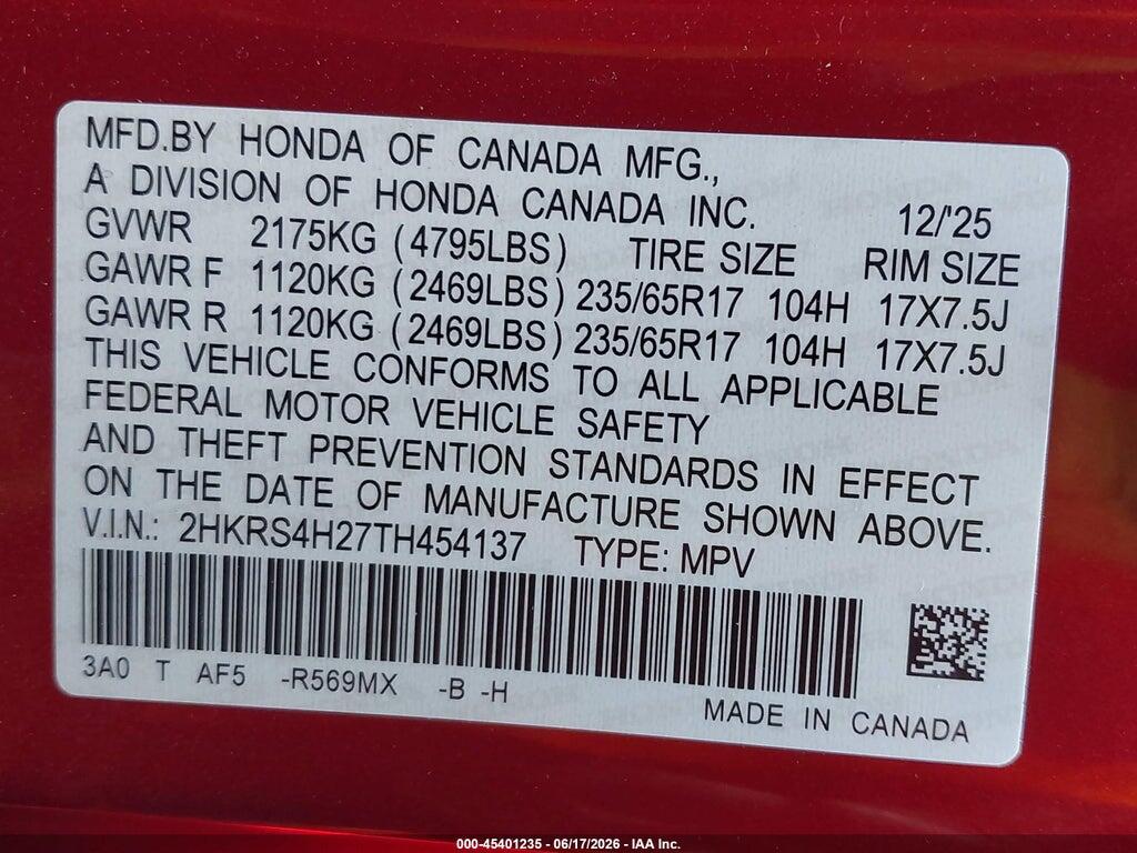 2HKRS4H27TH454137 2026 HONDA CR-V photo no. 9