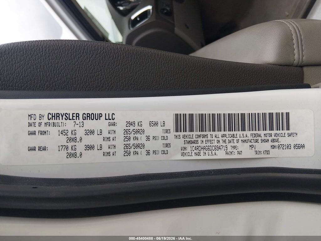 1C4RDHAG6DC694719 2013 DODGE DURANGO photo no. 9