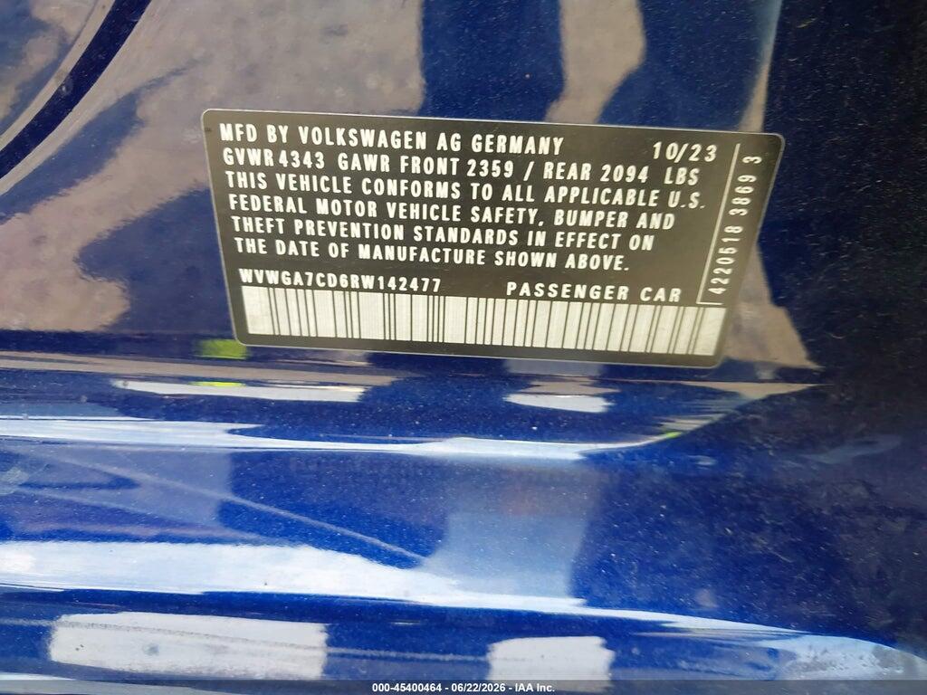 WVWGA7CD6RW142477 2024 VOLKSWAGEN GOLF GTI photo no. 9