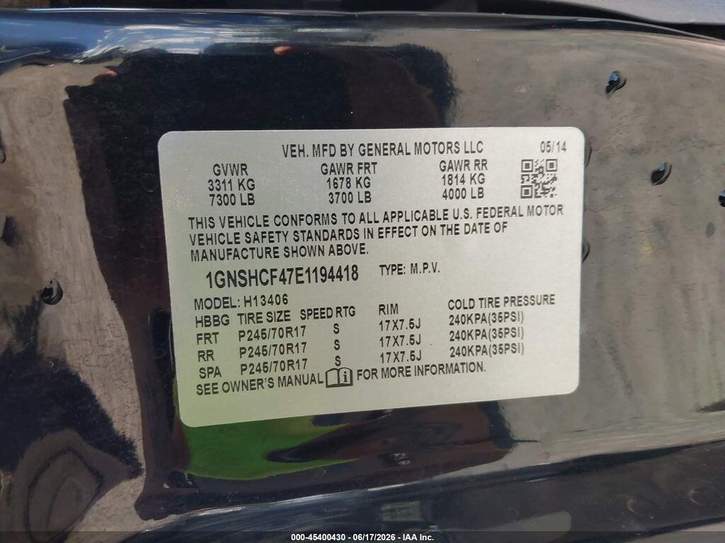 1GNSHCF47E1194418 2014 CHEVROLET EXPRESS 1500 photo no. 9