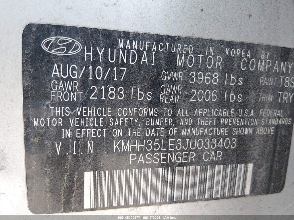 KMHH35LE3JU033403 2018 HYUNDAI ELANTRA GT photo no. 9