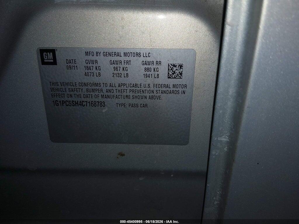 1G1PC5SH4C7168783 2012 CHEVROLET CRUZE photo no. 9