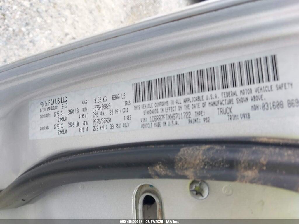 1C6RR7FTXHS711722 2017 RAM 1500 photo no. 9