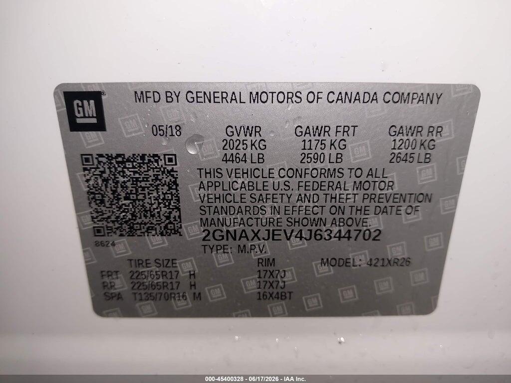 2GNAXJEV4J6344702 2018 CHEVROLET EQUINOX photo no. 9