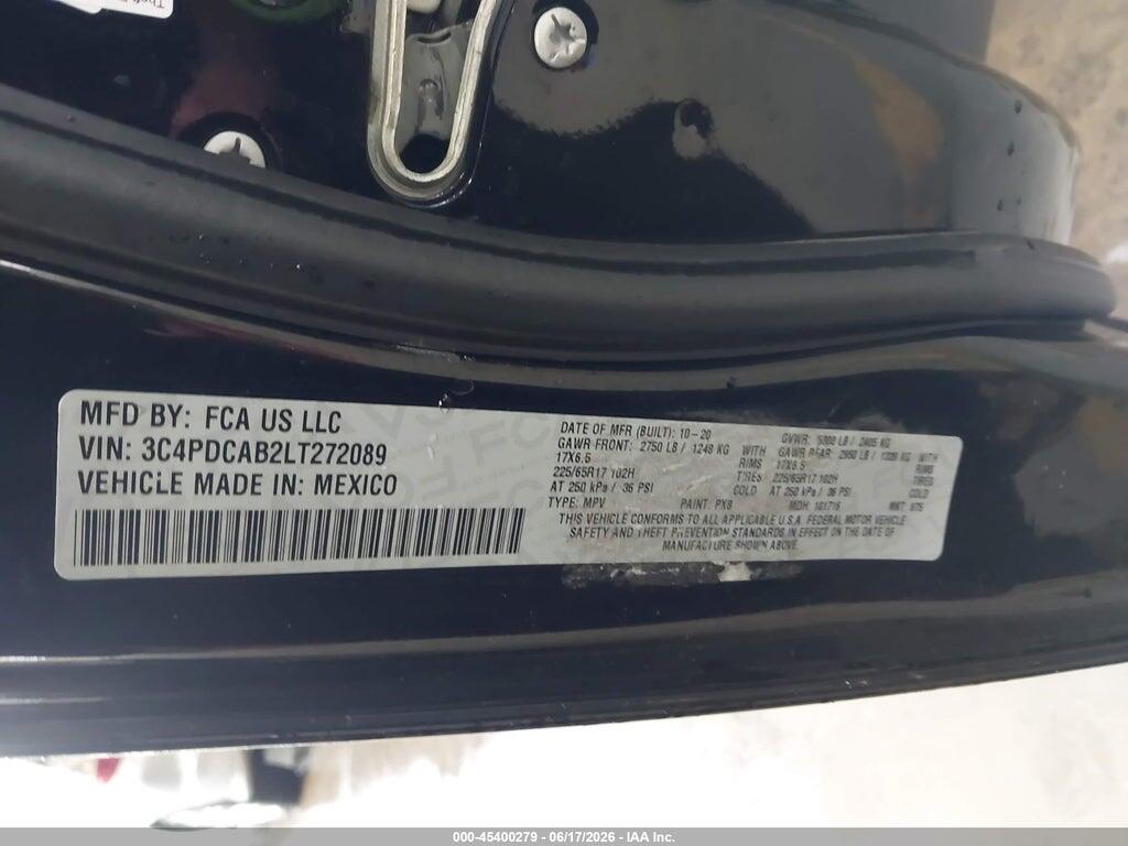 3C4PDCAB2LT272089 2020 DODGE JOURNEY photo no. 9