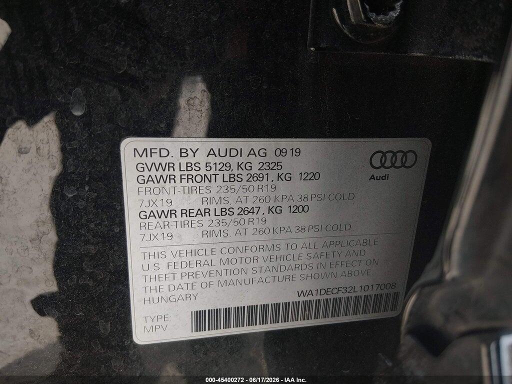 WA1DECF32L1017008 2020 AUDI Q3 photo no. 9