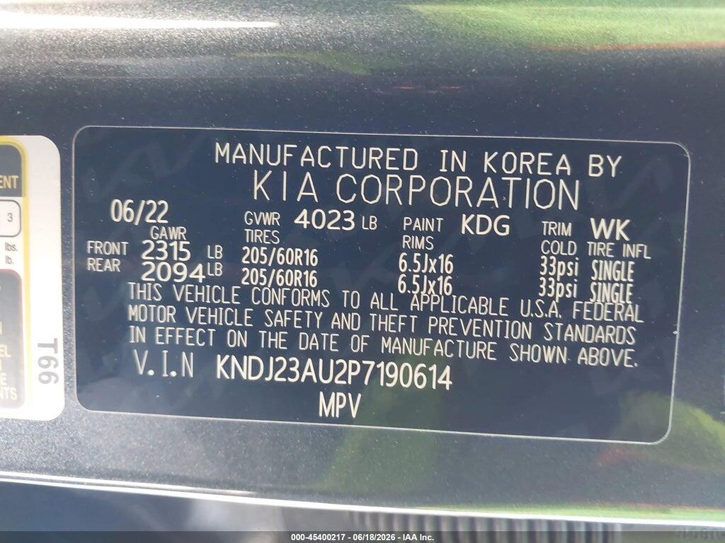 KNDJ23AU2P7190614 2023 KIA SOUL photo no. 9