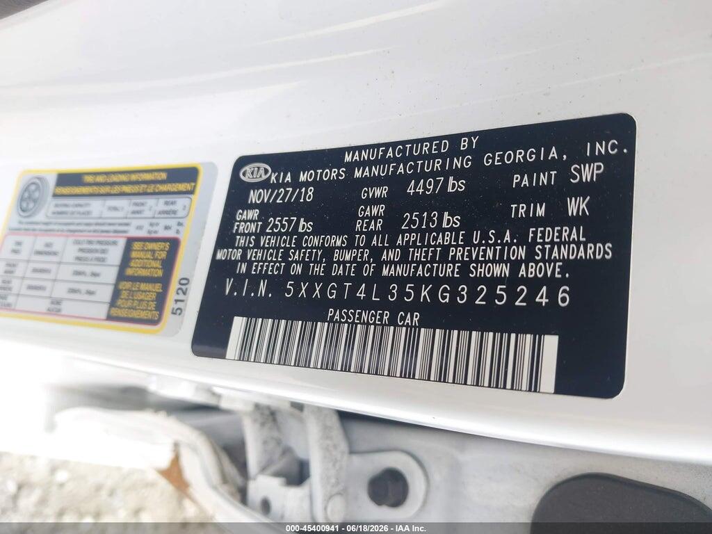 5XXGT4L35KG325246 2019 KIA OPTIMA photo no. 9