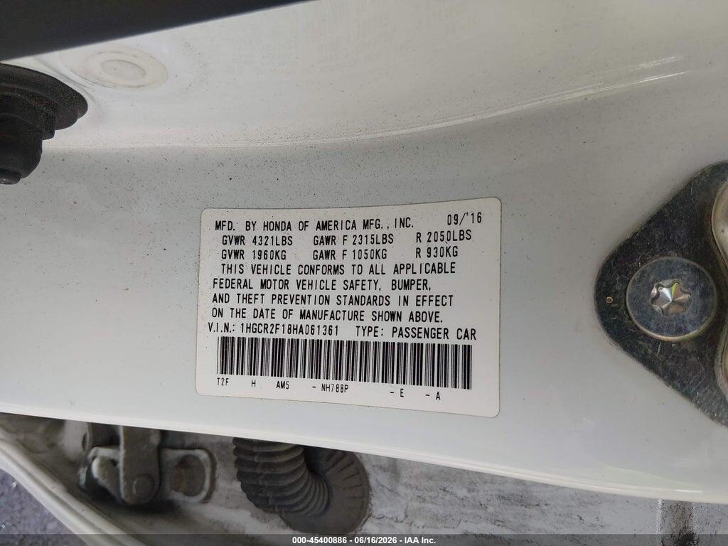 1HGCR2F18HA061361 2017 HONDA ACCORD photo no. 9