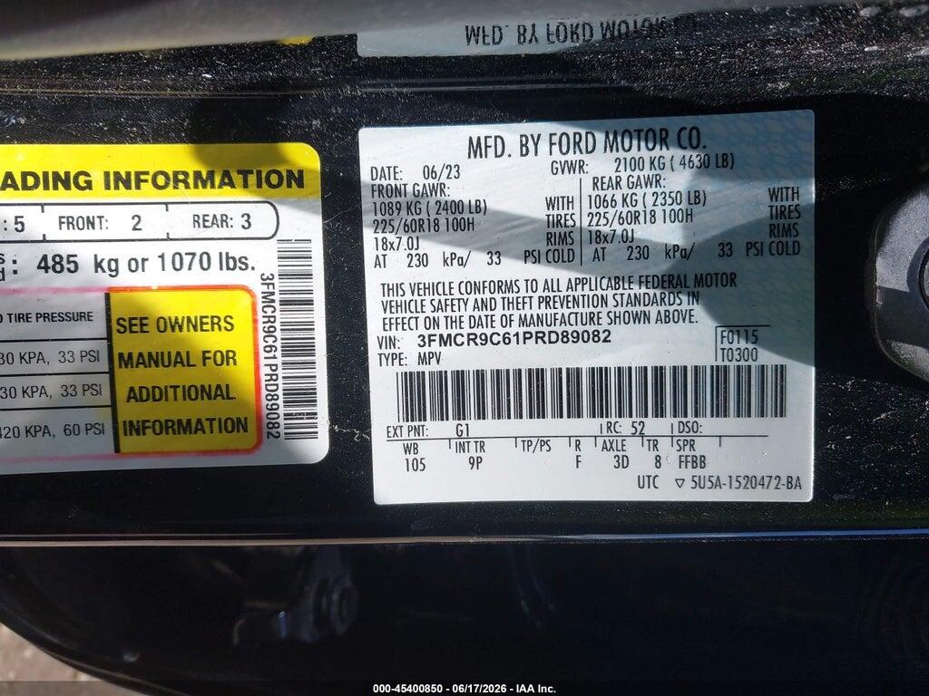 3FMCR9C61PRD89082 2023 FORD BRONCO SPORT photo no. 9