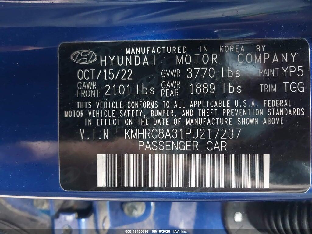 KMHRC8A31PU217237 2023 HYUNDAI VENUE photo no. 9