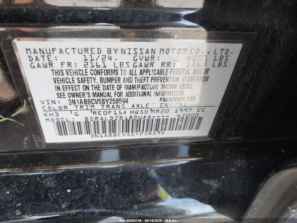 3N1AB8CV5SY258594 2025 NISSAN SENTRA photo no. 9
