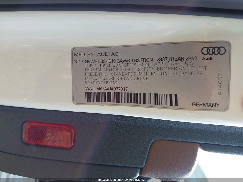 WAULMAF44JA077917 2018 AUDI A4 photo no. 9