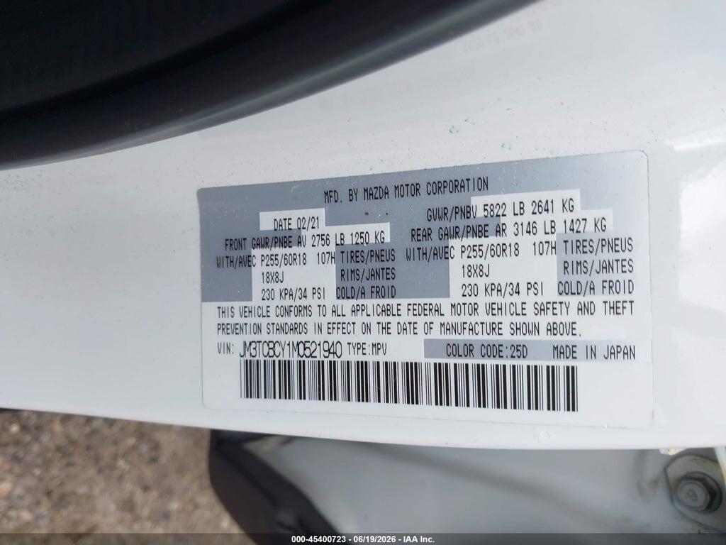 JM3TCBCY1M0521940 2021 MAZDA CX-9 photo no. 9