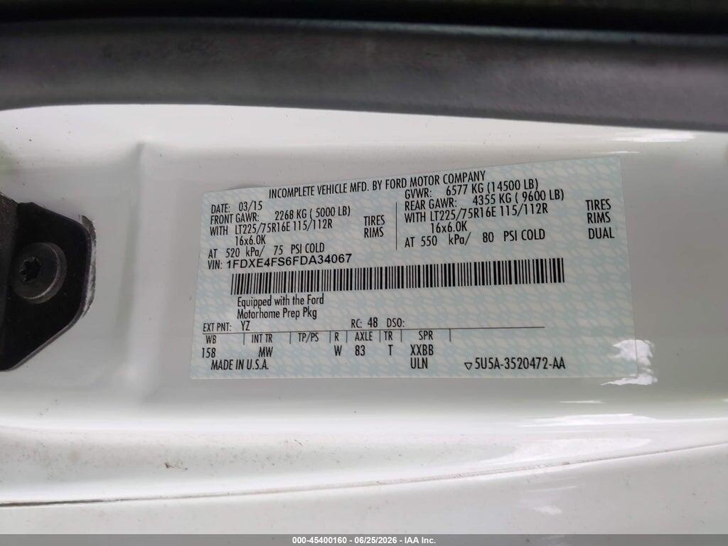 1FDXE4FS6FDA34067 2015 FORD E-450 FOUR WINDS photo no. 9