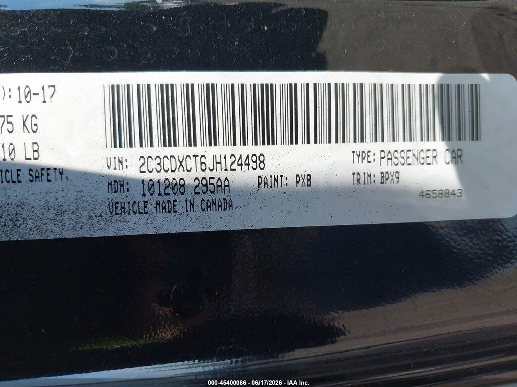 2C3CDXCT6JH124498 2018 DODGE CHARGER photo no. 9