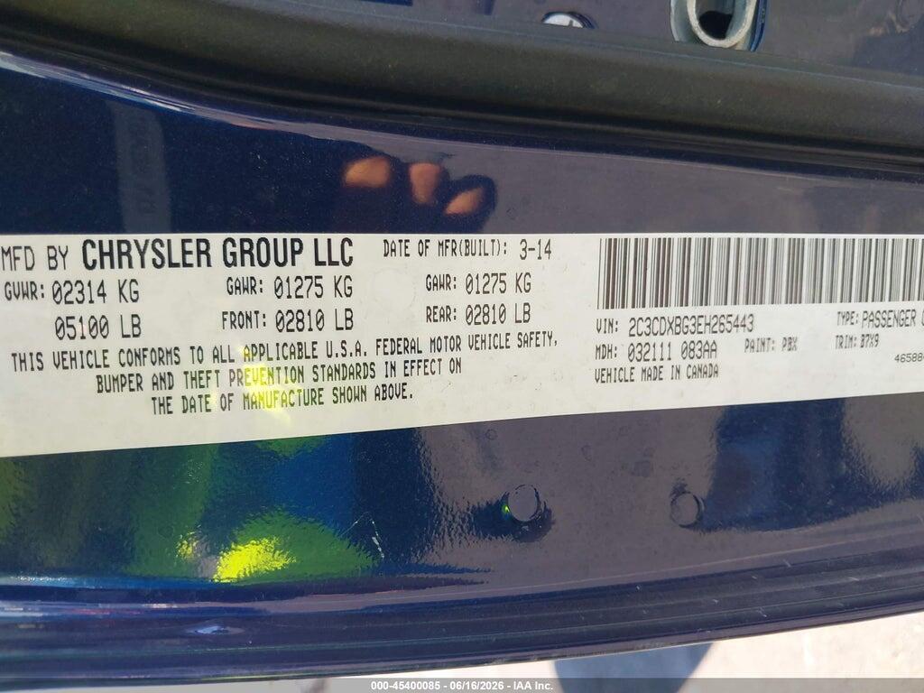 2C3CDXBG3EH265443 2014 DODGE CHARGER photo no. 9