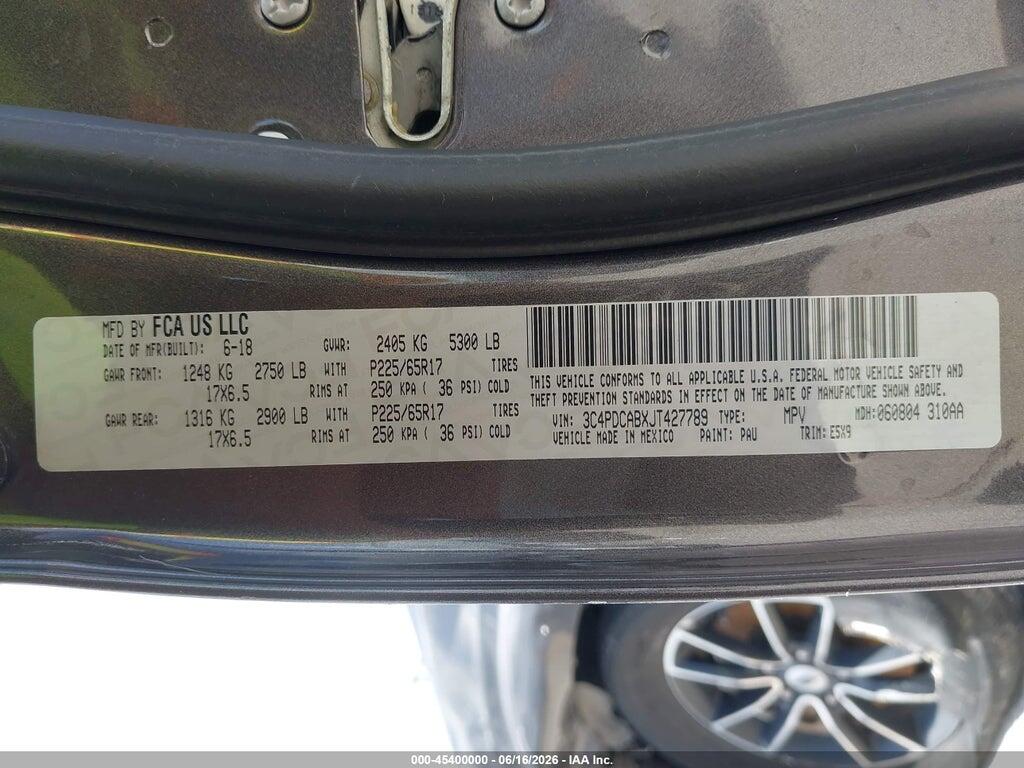 3C4PDCABXJT427789 2018 DODGE JOURNEY photo no. 9